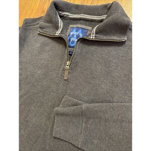 MARTIN OSA Mock 1/4‎ zip Sweater Black Gray Mens Medium Y2K Ribbed